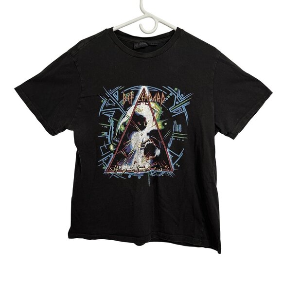 Def Leppard 2021 Licensed Black Cotton Unisex T-Shirt Size L Grunge Streetwear - Picture 1 of 10